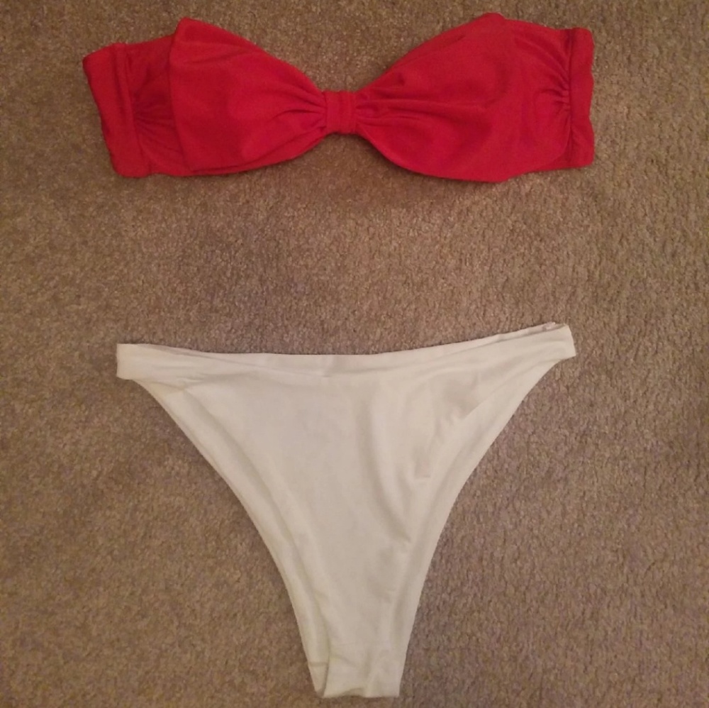 red high waisted bikini